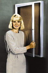 Ghent - 24" Wide x 36" High Enclosed Cork Bulletin Board - Tan - Eagle Tool & Supply
