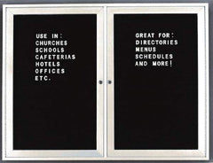 Ghent - 1 Door, 24 Inch Wide x 36 Inch High, Acrylic Enclosed Letter Board - Black - Eagle Tool & Supply