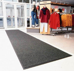 Notrax - 5 Ft. Long x 3 Ft. Wide, Blended Yarn Surface, Ribbed Entrance Matting - 3/8 Inch Thick, Indoor, Heavy Traffic, Vinyl, Charcoal, 4 Edged Side, Series 117 - Eagle Tool & Supply