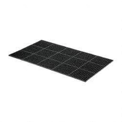 Wearwell - 5' Long x 3' Wide x 7/8" Thick, Anti-Fatigue Modular Matting Tiles - Black, For Dry & Wet Areas, Series 477 - Eagle Tool & Supply