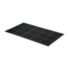 Wearwell - 5' Long x 3' Wide x 7/8" Thick, Anti-Fatigue Modular Matting Tiles - Black, For Dry & Wet Areas, Series 477 - Eagle Tool & Supply