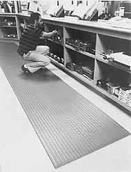 Wearwell - 3' Long x 2' Wide, Dry Environment, Anti-Fatigue Matting - Black, Vinyl with Vinyl Sponge Base, Rounded on 4 Sides - Eagle Tool & Supply