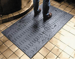 Wearwell - 60' Long x 2' Wide, Dry/Wet Environment, Anti-Fatigue Matting - Black, Vinyl with Vinyl Base, Beveled on 4 Sides - Eagle Tool & Supply