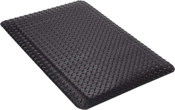 Wearwell - 3' Long x 2' Wide, Dry Environment, Anti-Fatigue Matting - Black, Vinyl with Nitrile Blend Base, Beveled on 4 Sides - Eagle Tool & Supply