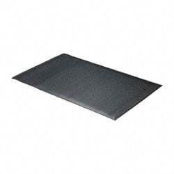 Wearwell - 5' Long x 3' Wide, Dry Environment, Anti-Fatigue Matting - Black, Vinyl with Vinyl Sponge Base, Rounded on 4 Sides - Eagle Tool & Supply
