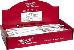 Milwaukee Tool - 9" Long x 1" Thick, Bi-Metal Reciprocating Saw Blade - Straight Profile, 10 TPI, Toothed Edge, Universal Shank - Eagle Tool & Supply