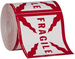 Made in USA - Fragile Shipping Label - 4" High x 4" Wide - Eagle Tool & Supply