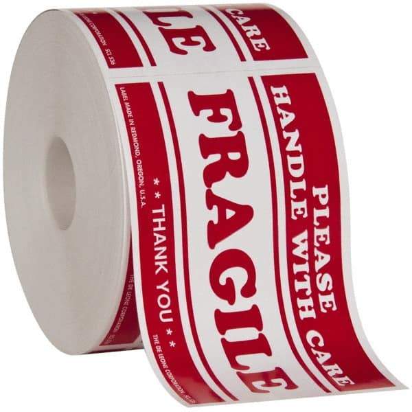 Made in USA - Fragile Please Handle With Care Shipping Label - 5" High x 3" Wide - Eagle Tool & Supply