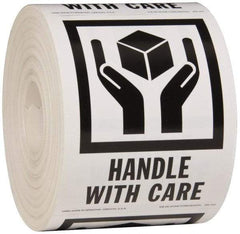 Made in USA - Handle With Care Shipping Label - 3" High x 4" Wide - Eagle Tool & Supply