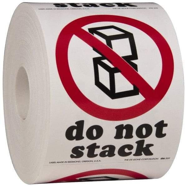 Made in USA - Do Not Stack Shipping Label - 3" High x 4" Wide - Eagle Tool & Supply