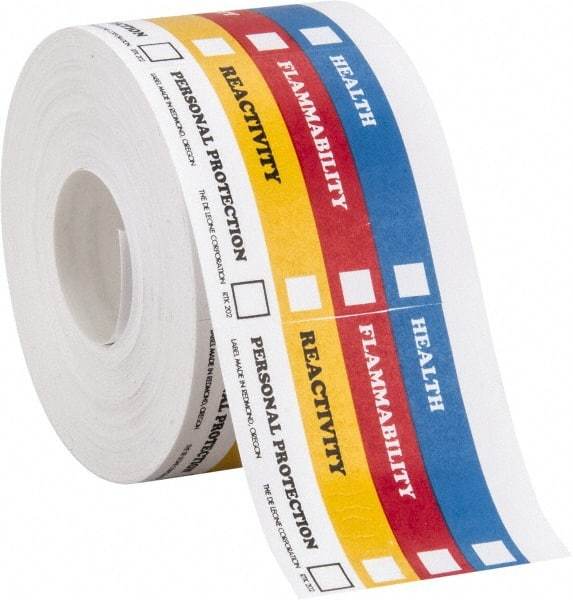 Made in USA - Health, Flammability, Reactivity, Personal Protection Shipping Label - 2" High x 2" Wide - Eagle Tool & Supply