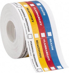 Made in USA - Health, Flammability, Reactivity, Personal Protection Shipping Label - 2" High x 2" Wide - Eagle Tool & Supply
