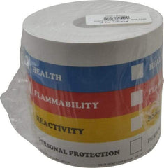 Made in USA - Health, Flammability, Reactivity, Personal Protection Shipping Label - 4" High x 4" Wide - Eagle Tool & Supply