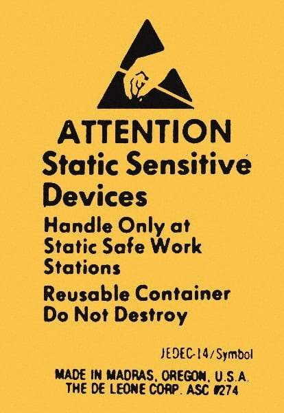 Made in USA - Attention Static Sensitive Devices Shipping Label - 1-3/4" High x 2-1/2" Wide - Eagle Tool & Supply