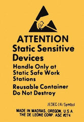 Made in USA - Attention Static Sensitive Devices Shipping Label - 1-3/4" High x 2-1/2" Wide - Eagle Tool & Supply