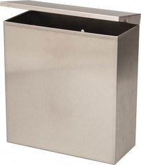 Made in USA - Stainless Steel Sanitary Napkin Disposal Unit - Surface Mount, 10" High x 9" Wide x 4" Deep, White - Eagle Tool & Supply