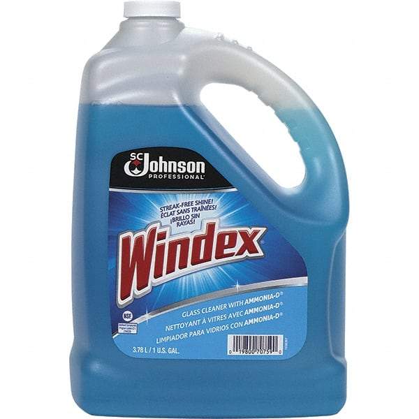 Windex - 1 Gal Bottle Ammonia Glass Cleaner - Use on Chrome, Hard Surfaces, Plexiglass, Stainless Steel - Eagle Tool & Supply