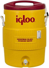 Igloo - 10 Gal Beverage Cooler - Plastic, Yellow/Red - Eagle Tool & Supply