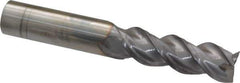 Niagara Cutter - 3/4", 2-1/4" LOC, 3/4" Shank Diam, 5" OAL, 3 Flute, Solid Carbide Square End Mill - Single End, TiCN Finish, Spiral Flute, 45° Helix, Centercutting, Right Hand Cut, Right Hand Flute, Series A345 - Eagle Tool & Supply