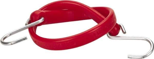 The Perfect Bungee - Heavy Duty Tie Down with S Hook - 24" OAL, Red - Eagle Tool & Supply