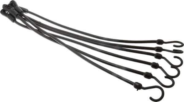 The Perfect Bungee - Stretch-n-Flex Web Tie Down with Molded in Hook & Safety Clasp - 24" OAL, Black - Eagle Tool & Supply