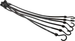 The Perfect Bungee - Stretch-n-Flex Web Tie Down with Molded in Hook & Safety Clasp - 24" OAL, Black - Eagle Tool & Supply