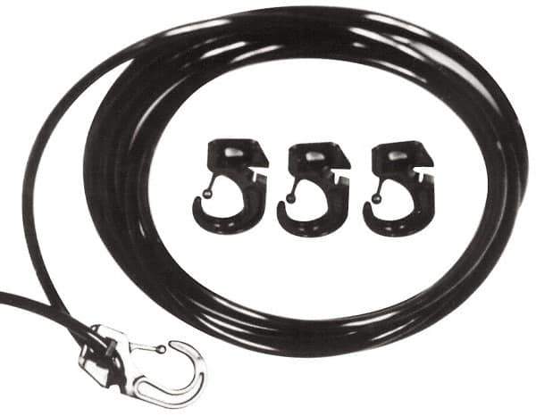 Polyflex - 10' Long x 1/4" Diam, Blue Tie Down Rope Kit - With 4 Hooks - Eagle Tool & Supply