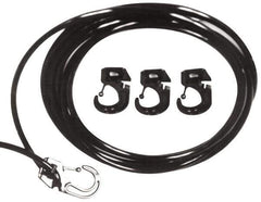 Polyflex - 10' Long x 1/4" Diam, Blue Tie Down Rope Kit - With 4 Hooks - Eagle Tool & Supply