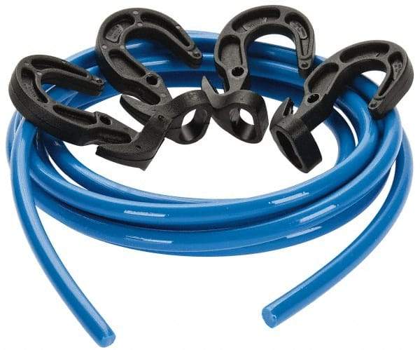 Polyflex - 10' Long x 5/16" Diam, Blue Tie Down Rope Kit - With 4 Hooks - Eagle Tool & Supply