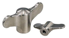 KIPP - 10-24 Hole Thread, 50mm Head Length, Stainless Steel, Tapped Bar / Wing Knob - 2.3mm Hole Depth, 14mm Hub Diam, 11.5mm Hub Height - Eagle Tool & Supply