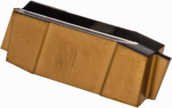 Iscar - 050000GIP Grade IC808, 0.51mm Cutting Width Carbide Grooving Insert - 0.99mm Max Depth of Cut, Neutral, TiN/TiAlN Finish - Eagle Tool & Supply