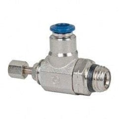 Value Collection - 145 Max psi, Meter Out Screw Adjusted Flow Control Valve - Buna N O Ring, 1/4" Tube Outside Diam - Eagle Tool & Supply