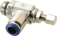 Value Collection - 145 Max psi, Meter Out Screw Adjusted Flow Control Valve - Buna N O Ring, 3/8" Tube Outside Diam - Eagle Tool & Supply