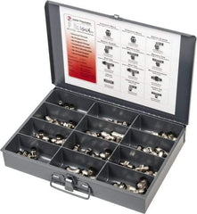 Value Collection - 36 Piece, Push to Connect Fitting Kit - Mixed Universal Threads, 10mm Tube - Eagle Tool & Supply