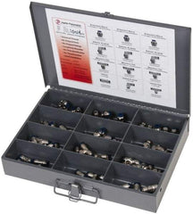 Value Collection - 60 Piece, Push to Connect Fitting Kit - Mixed Universal Threads, 1/4" Tube - Eagle Tool & Supply