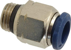 Value Collection - 3/8" Outside Diam, 1/4 Universal, Nickel Plated Brass Push-to-Connect Tube Male Connector - 250 Max psi, Tube to Universal Thread Connection, Buna O-Ring - Eagle Tool & Supply