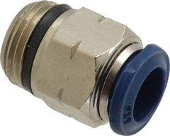 Value Collection - 3/8" Outside Diam, 3/8 Universal, Nickel Plated Brass Push-to-Connect Tube Male Connector - 250 Max psi, Tube to Universal Thread Connection, Buna O-Ring - Eagle Tool & Supply