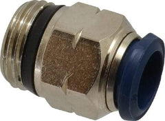 Value Collection - 1/2" Outside Diam, 1/2 Universal, Nickel Plated Brass Push-to-Connect Tube Male Connector - 250 Max psi, Tube to Universal Thread Connection, Buna O-Ring - Eagle Tool & Supply