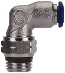 Value Collection - 1/8" Outside Diam, 1/8 Universal, Nickel Plated Brass Push-to-Connect Tube Male Swivel Elbow - 250 Max psi, Tube to Universal Thread Connection, Buna O-Ring - Eagle Tool & Supply