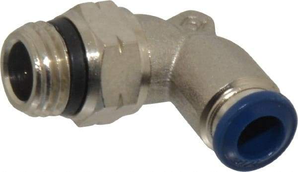Value Collection - 1/4" Outside Diam, 1/4 Universal, Nickel Plated Brass Push-to-Connect Tube Male Swivel Elbow - 250 Max psi, Tube to Universal Thread Connection, Buna O-Ring - Eagle Tool & Supply