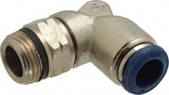 Value Collection - 3/8" Outside Diam, 3/8 Universal, Nickel Plated Brass Push-to-Connect Tube Male Swivel Elbow - 250 Max psi, Tube to Universal Thread Connection, Buna O-Ring - Eagle Tool & Supply
