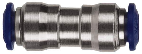 Value Collection - 3/8 x 1/2" Outside Diam, Nickel Plated Brass Push-to-Connect Tube Union - 250 Max psi, Tube to Tube Connection, Buna O-Ring - Eagle Tool & Supply