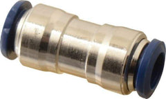 Value Collection - 3/8" Outside Diam, Nickel Plated Brass Push-to-Connect Tube Union - 250 Max psi, Tube to Tube Connection, Buna O-Ring - Eagle Tool & Supply