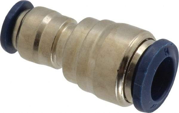 Value Collection - 3/8 x 1/4" Outside Diam, Nickel Plated Brass Push-to-Connect Tube Union - 250 Max psi, Tube to Tube Connection, Buna O-Ring - Eagle Tool & Supply