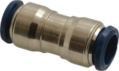 Value Collection - 1/2" Outside Diam, Nickel Plated Brass Push-to-Connect Tube Union - 250 Max psi, Tube to Tube Connection, Buna O-Ring - Eagle Tool & Supply