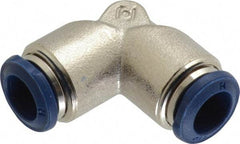 Value Collection - 3/8" Outside Diam, Nickel Plated Brass Push-to-Connect Tube Union Elbow - 250 Max psi, Tube to Tube Connection, Buna O-Ring - Eagle Tool & Supply