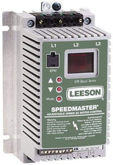 Leeson - Single Phase, 208-240 Volt, 1/2 hp, Frequency Drive, Inverter & Speed Control - 3.64" Wide x 3.26" Deep x 5-3/4" High, Open Chassis - Eagle Tool & Supply