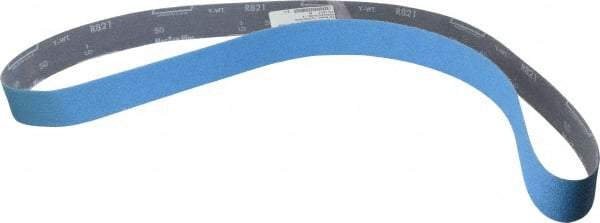 Norton - 2" Wide x 72" OAL, 50 Grit, Zirconia Alumina Abrasive Belt - Zirconia Alumina, Coarse, Coated, Y Weighted Cloth Backing, Dry, Series R821 - Eagle Tool & Supply