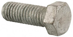 Value Collection - 7/16-14 Thread, 1-1/4" Length Under Head, Steel Hex Head Bolt - Hot Dipped Galvanized Coated, UNC Thread, ASTM A307, Grade 2 - Eagle Tool & Supply