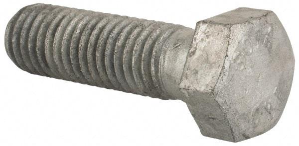 Value Collection - 1/2-13 Thread, 1-3/4" Length Under Head, Steel Hex Head Bolt - Hot Dipped Galvanized Coated, UNC Thread, ASTM A307, Grade 2 - Eagle Tool & Supply